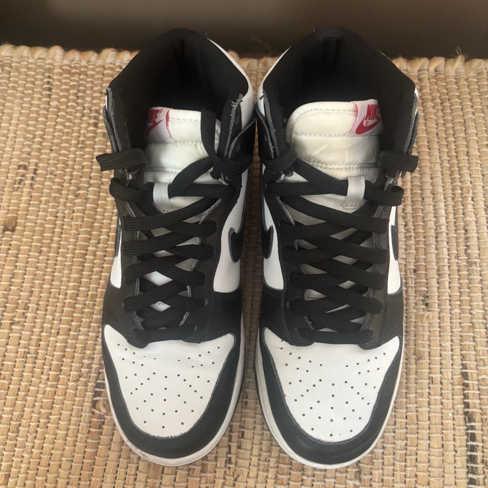 Nike Dunk High Retro Panda Black White University Red Women’s Size 6.5 Sneakers - Picture 3 of 7